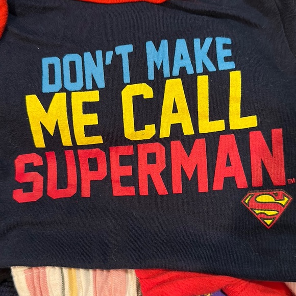 GENTLY USED BABY ONESIE DON’T MAKE ME CALL SUPERMAN SIZE 6-9 months - Picture 2 of 9